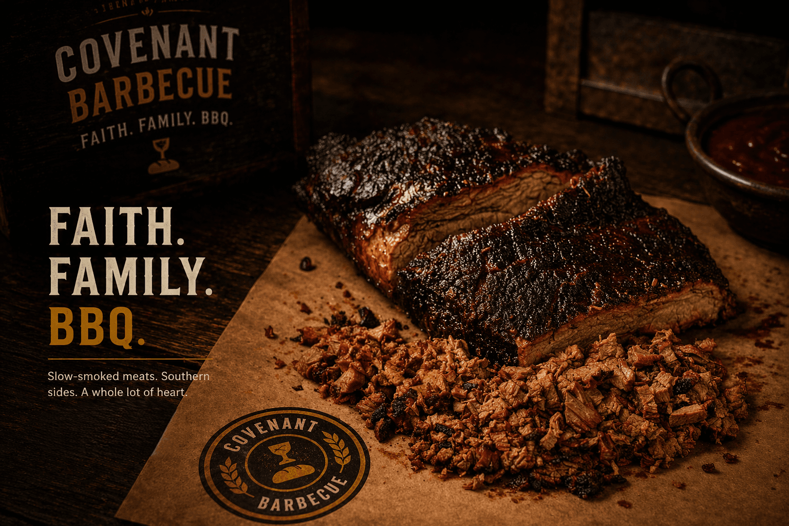 Smoked brisket and chopped barbecue